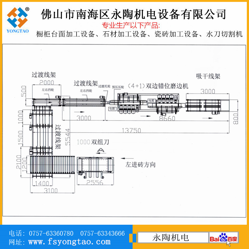 瓷磚切割磨邊生產線